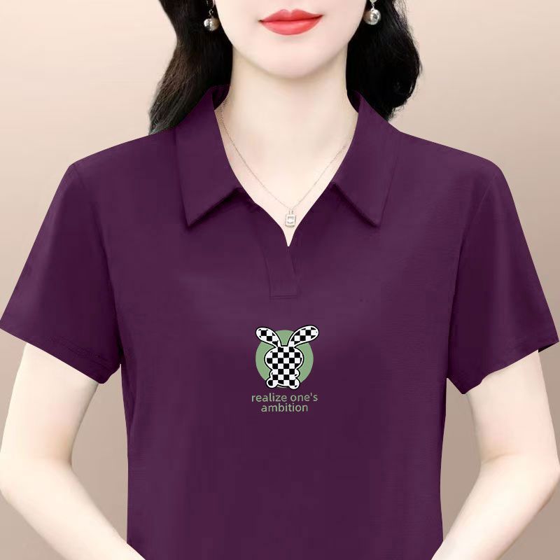 纯棉短袖t恤女高级polo衫夏季百搭气质大码遮肚子休闲上衣女汗衫