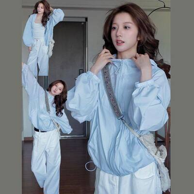 蓝色防晒衣女款2025新款