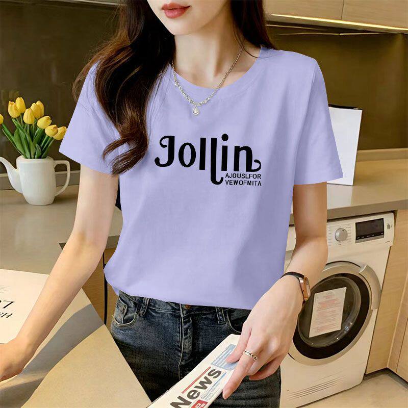 精梳纯棉短袖T恤女大码显瘦