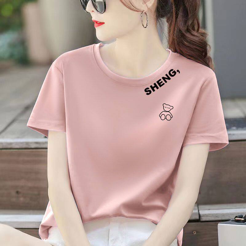 夏季纯棉短袖印花大码女T恤