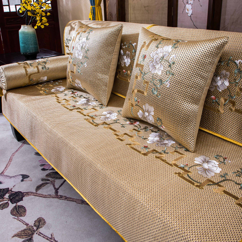 新沙发垫夏季冰丝凉席沙发罩防滑实木坐垫子夏天款藤席座垫,居家布艺,沙发垫,淘宝优惠券,粉丝福利购,淘宝优惠卷