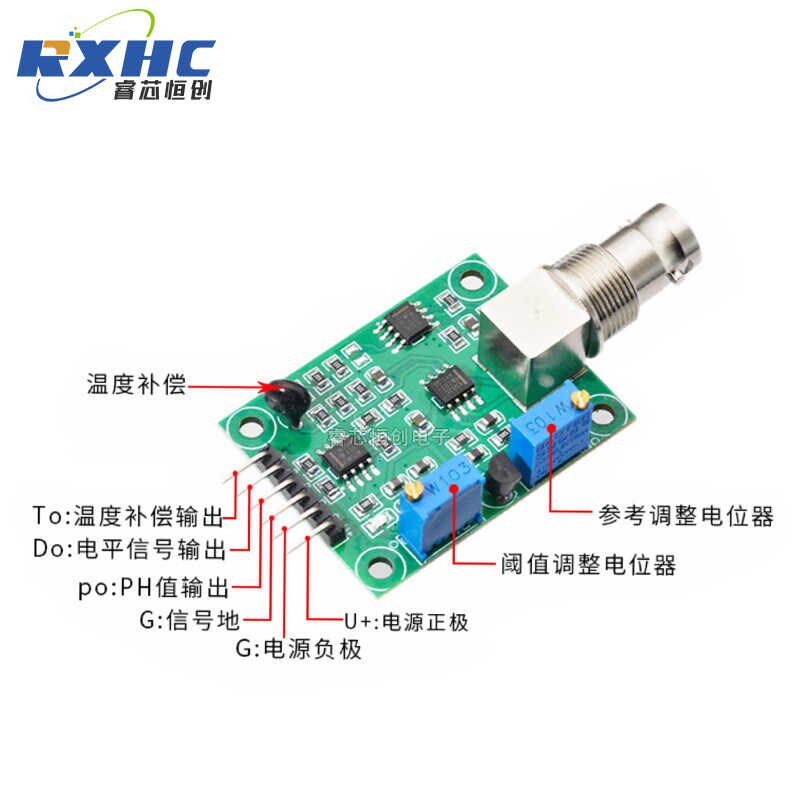 PH值测试模块 土壤水质酸碱浓度传感器 采集监测检测控制模块可充
