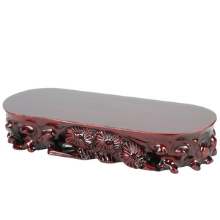 长条形奇石底座实木石头底座细长扁长工艺品底座挖槽