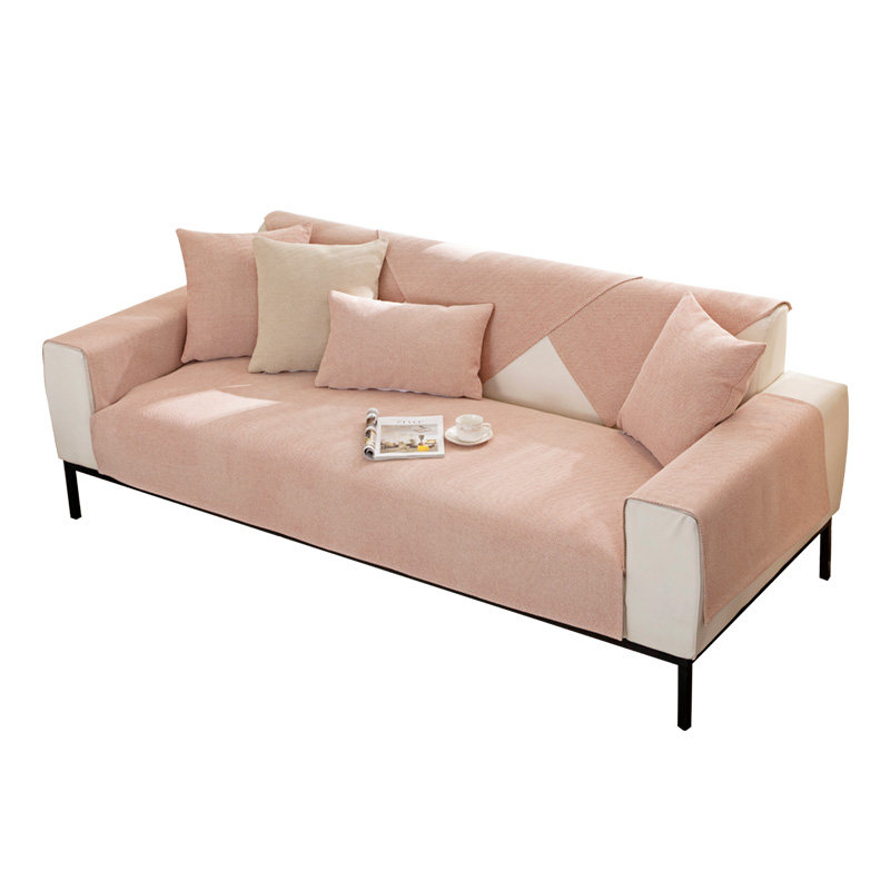 蔓越家 in奶油色棉麻沙发垫防滑沙发罩四季款垫布盖巾布