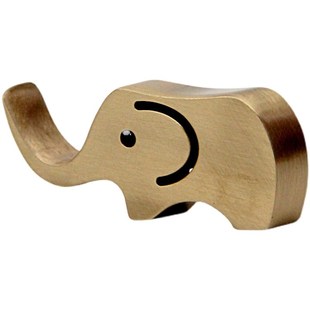 琢悦爱小象黄铜笔搁学生毛笔书法笔架用品金属铜笔山