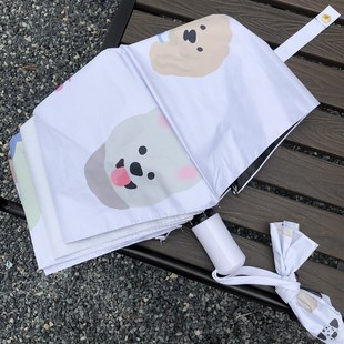 雨伞晴雨两用满屏爱小狗全自动黑胶雨伞晴雨两用纽扣式