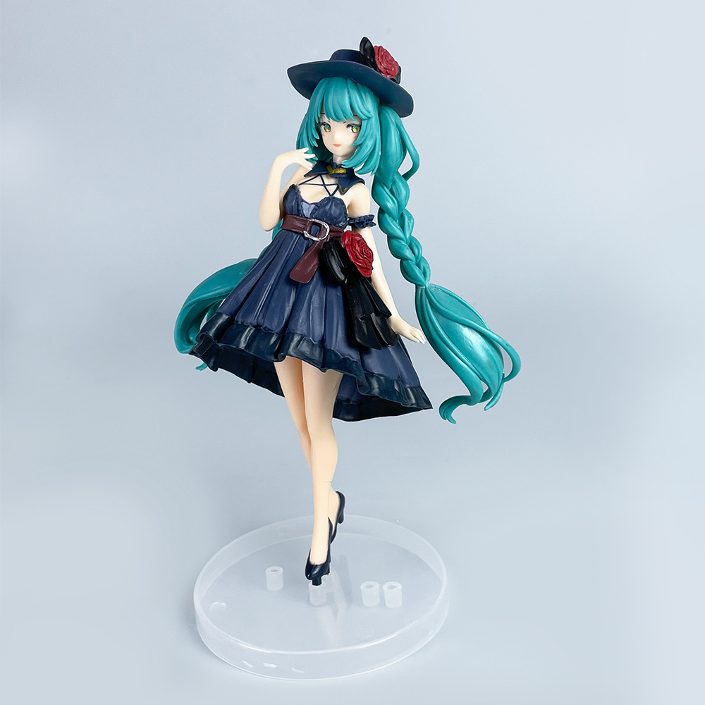新款初音未来黑礼服美模型摆件