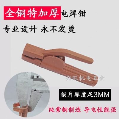 不800电焊钳手把小型电焊机全铜a电焊夹烫圣象工业级焊把钳 皇焊
