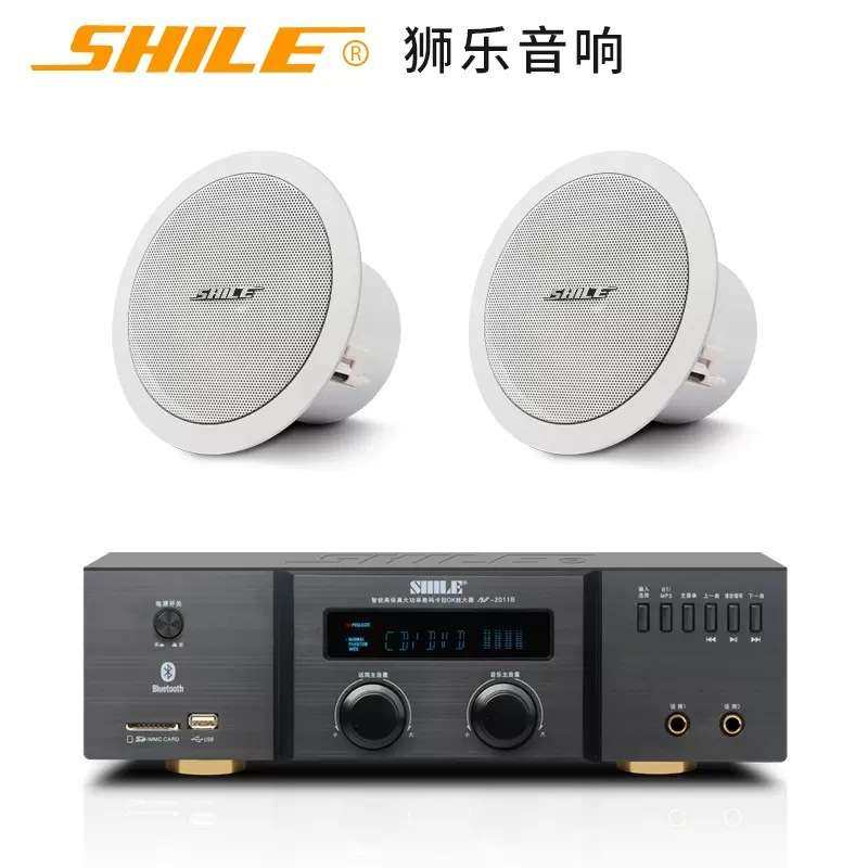 狮乐 BX206吸顶喇叭式吊顶高音背景音乐音响套装公共广播会议音箱