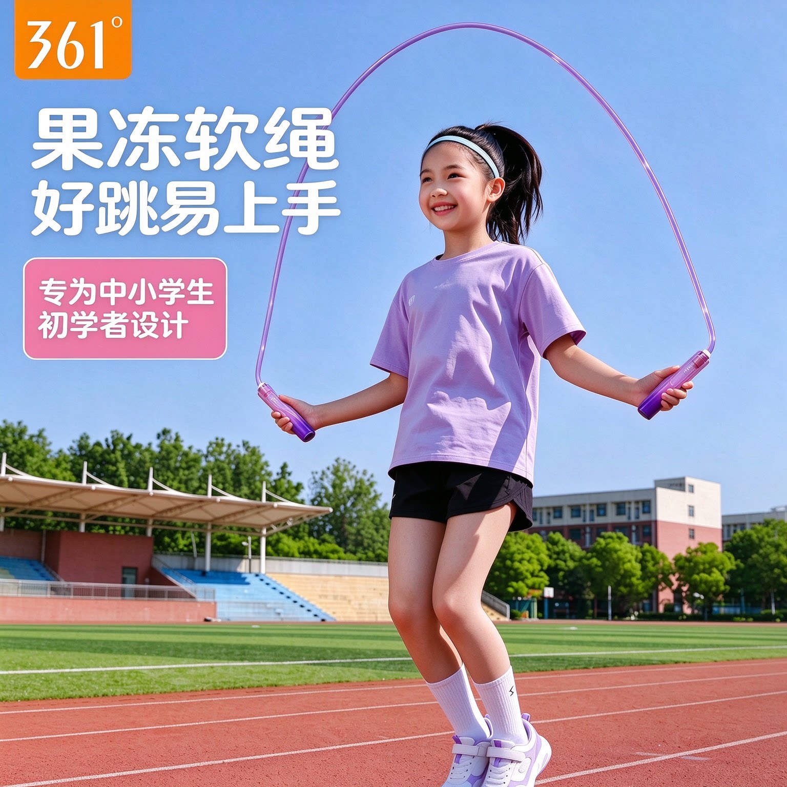 361°果冻跳绳不打结可调节