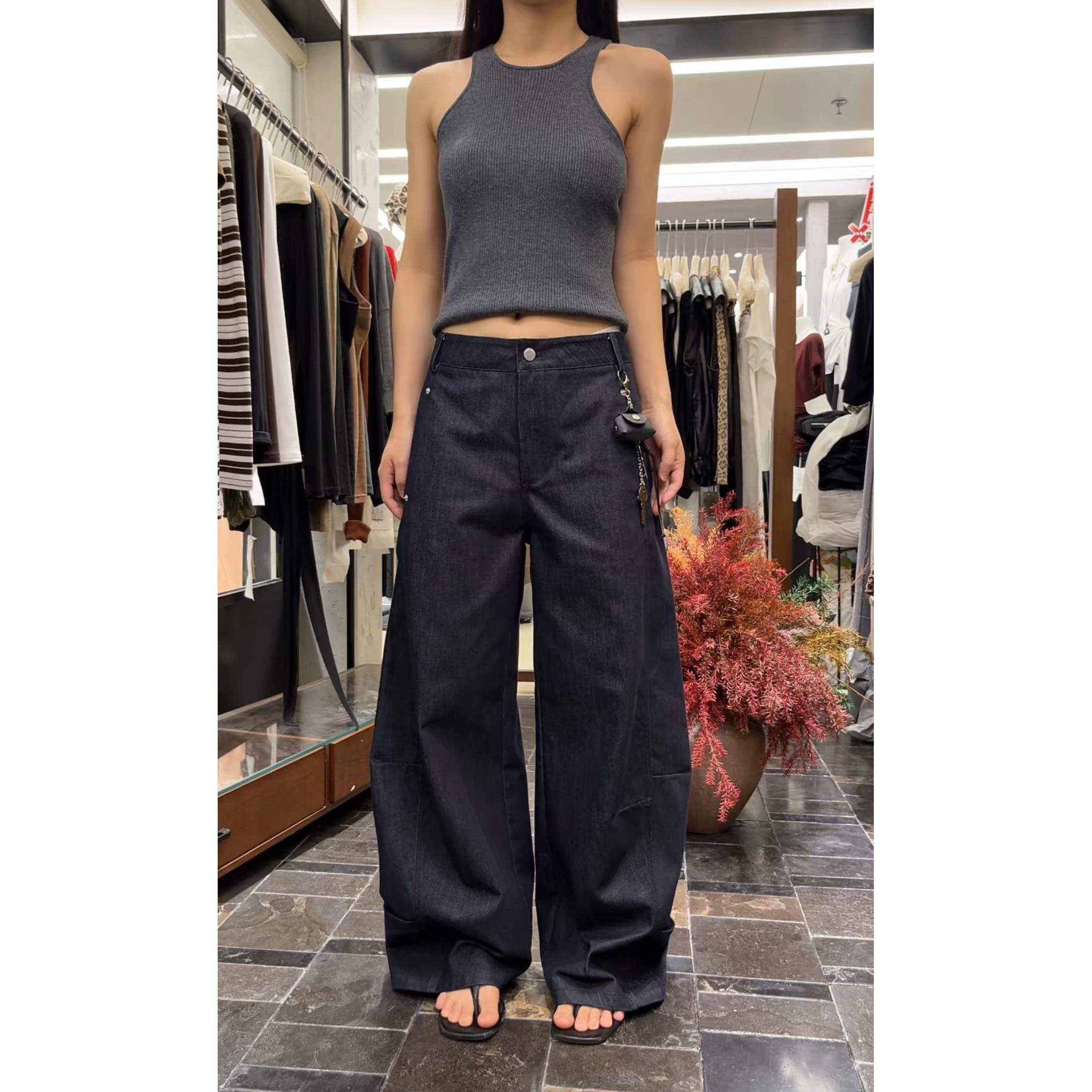 BO弯刀休闲裤女2025秋季爆款设计感慵懒宽松百搭工装裤拖地阔腿裤