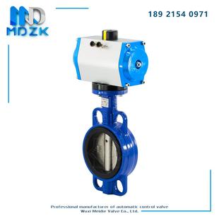 MDZK D671X 304不锈钢板 16Q气动软密封对夹蝶阀 阀门