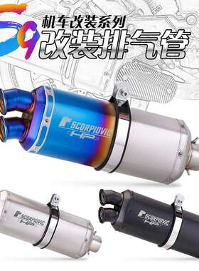 摩托车排气管 忍者Ninja400 Z900 赛600 大排量双出排气改装 S9