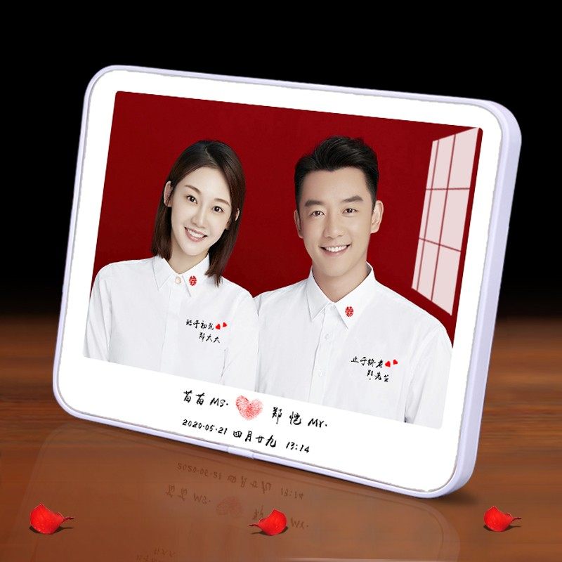 洗照片做成喜字结婚证登记照婚纱照证件照片水晶相框摆台挂墙定制