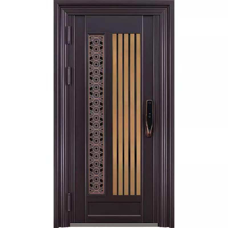 韩式门锈钢门单门家用安全入户门进户加厚防盗通风大门定制