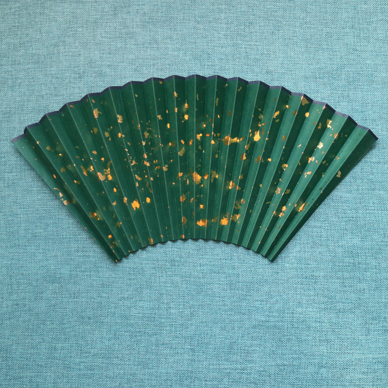 7寸8寸9寸9.5寸彩色手工洒金折扇扇面墨绿红蓝黑色超薄空白备用