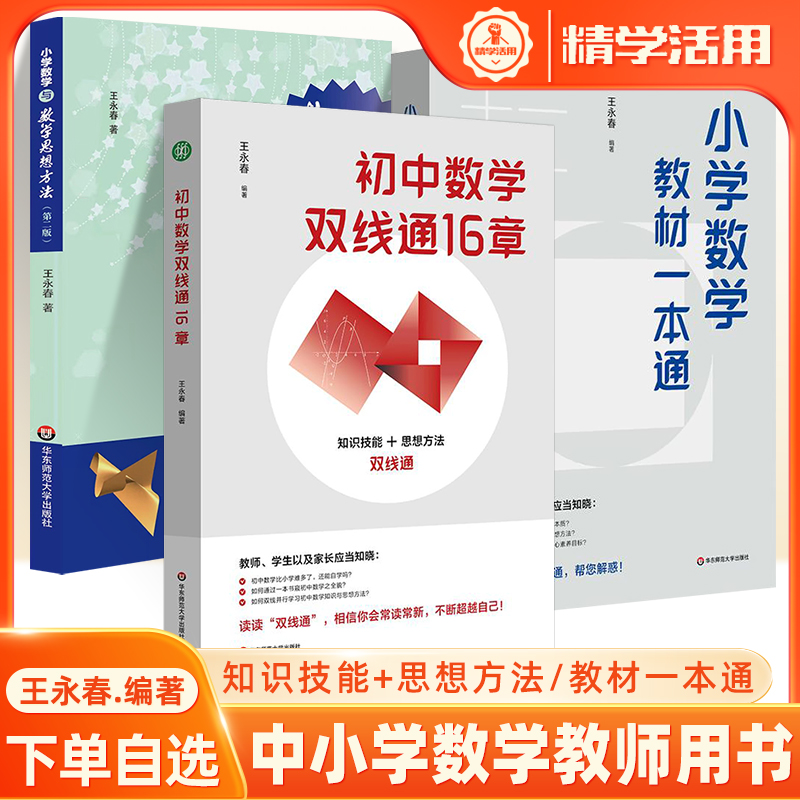 小学数学教材一本通初中数学双线通16章王永春思想方法导引工具书技能思想方法双线通思维进阶整合解决学生小初升高总复习教师用书