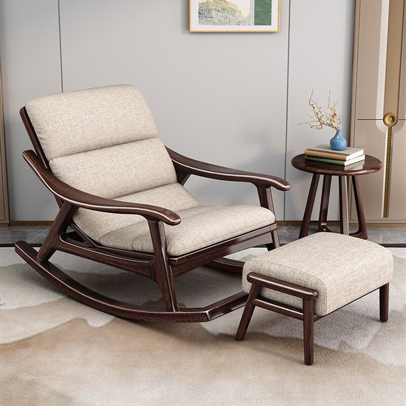 新紫金檀木全实木沙发摇椅懒椅单摇摇躺椅阳台休闲椅