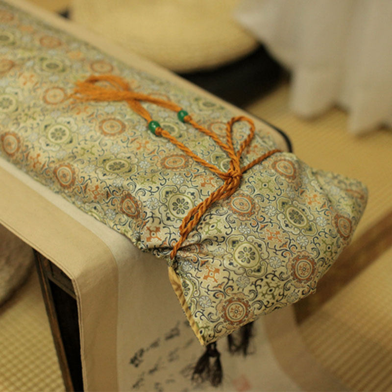 系带古琴罩挂墙古琴盖布 丝绸防尘罩织锦琴罩 古琴专用防尘盖布