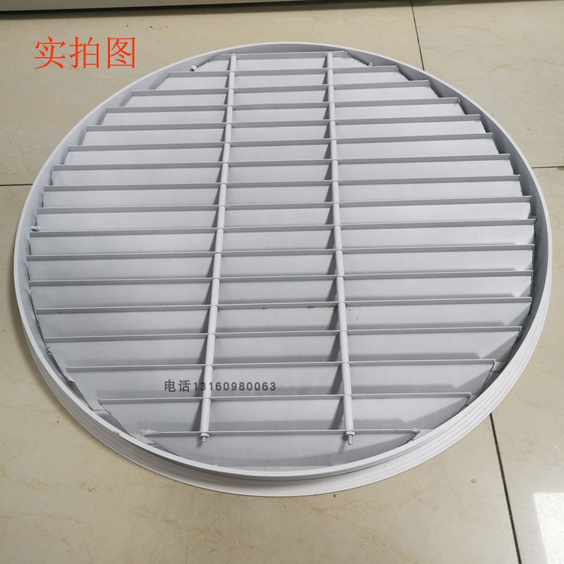 定制外墙圆形固定防雨百叶风口铝合金百叶窗出风口回风排风口白色