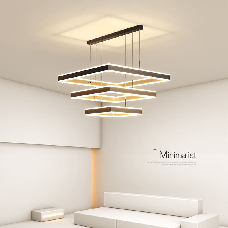 现代led客厅灯吊灯大气创意卧室灯几何餐厅灯橱窗吧台灯具