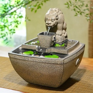 日进斗金流水生财聚宝盆循环水景观桌面喷泉招财聚财流水