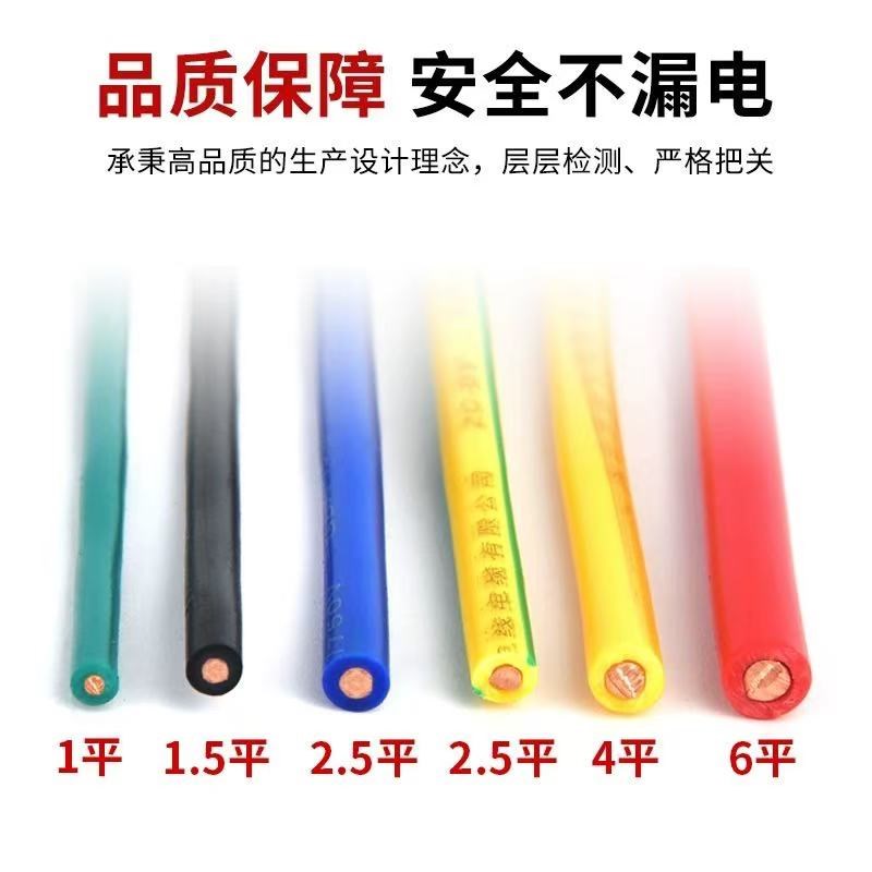 珠江电线阻燃bv单芯硬线家用家装10电缆国标  平方铜芯铜线