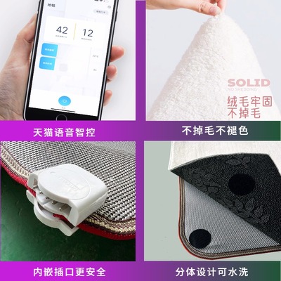 客厅家用石墨烯地暖垫分体式电热地毯可拆洗地暖毯加热地毯取暖毯