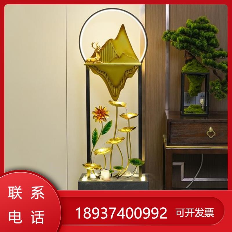 客厅现代水幕墙循环景观电视柜旁落地创意摆件大流水高档招财装饰