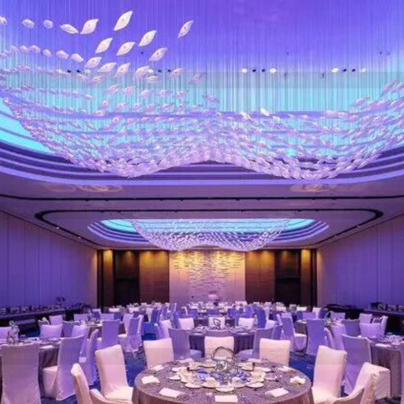 酒店大堂吊灯宴会厅玻璃灯具定制非标工程商场会展中心样品屋展示