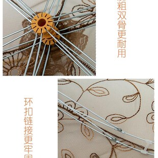 饭菜罩子桌盖菜罩可折叠餐桌罩食物防苍蝇双骨圆形家用遮菜