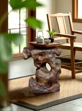 水磨坊中式庭院仿石景观太湖石花盆底座阳台露台花园布置造景摆件