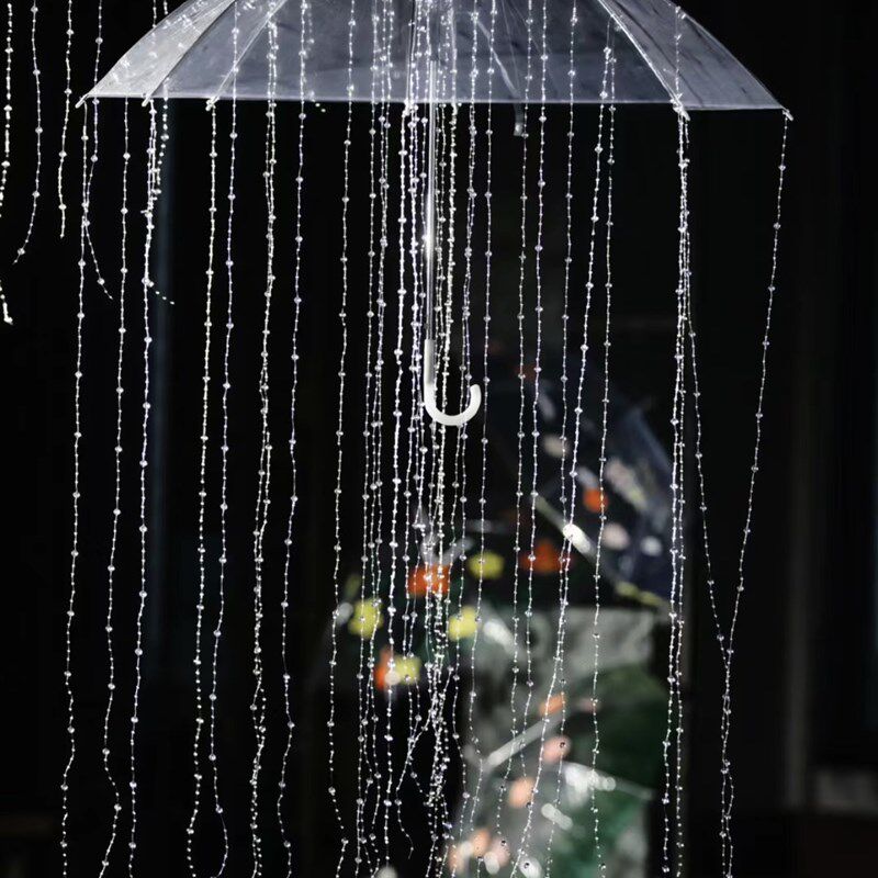 仿下雨情景水滴雨伞店铺商场影楼挂件拍摄写真道具手工吊顶饰