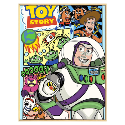 总动员巴斯光年数字油画di填充填色手工绘画画卡通装饰挂画