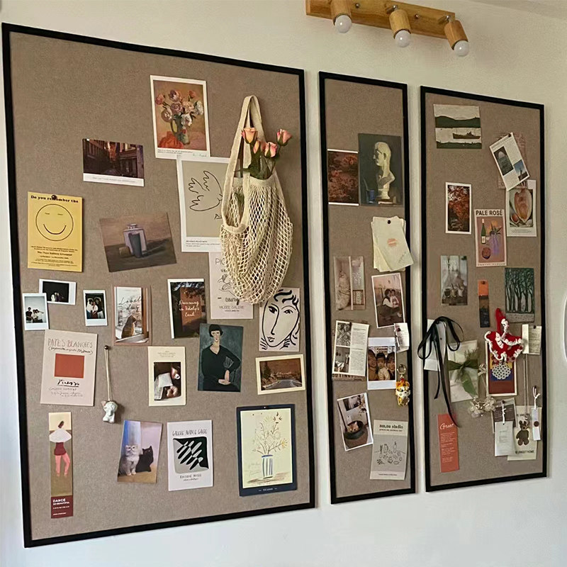 免打孔毛毡墙贴照片背景墙软木板in风留言板客厅墙面装饰