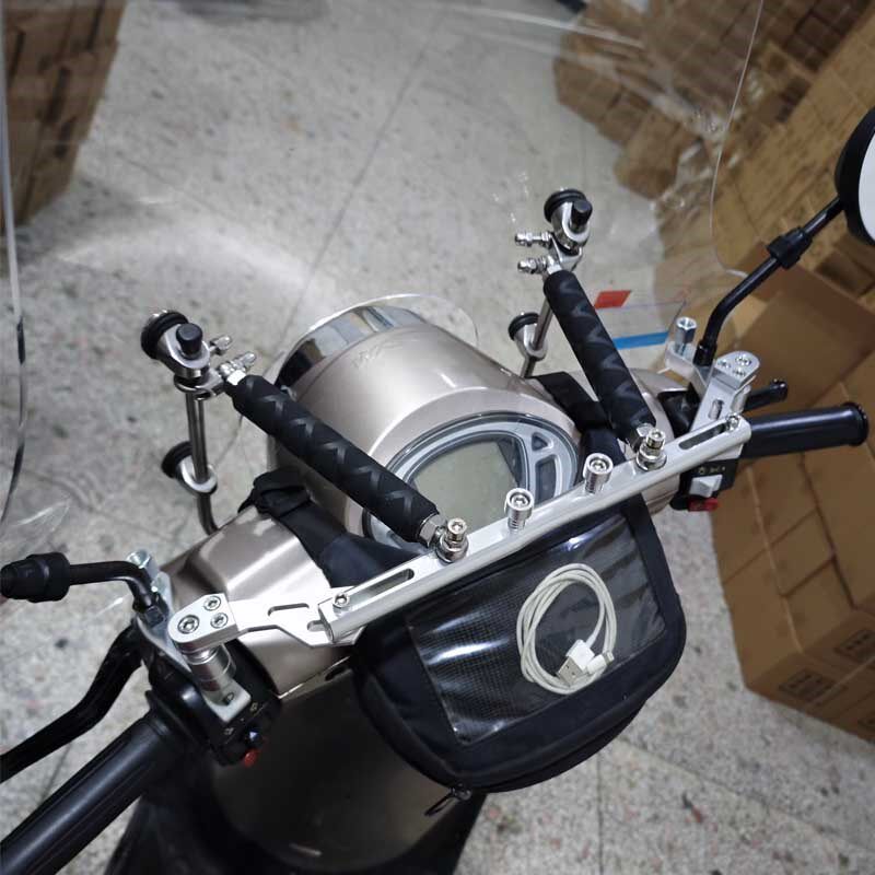 摩车改装横杆 挡风板固定支架横杆 加强 后视镜加固杆铝合