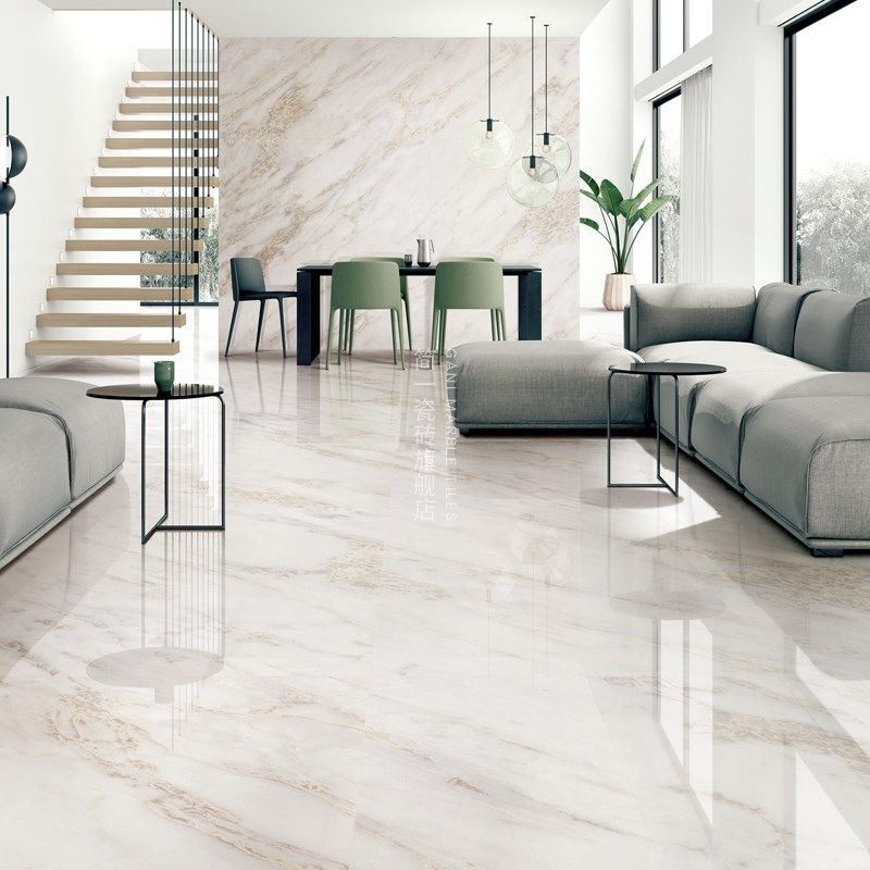 简一皇家白玉通铺大理石纹理瓷砖9*亮面瓷砖地砖
