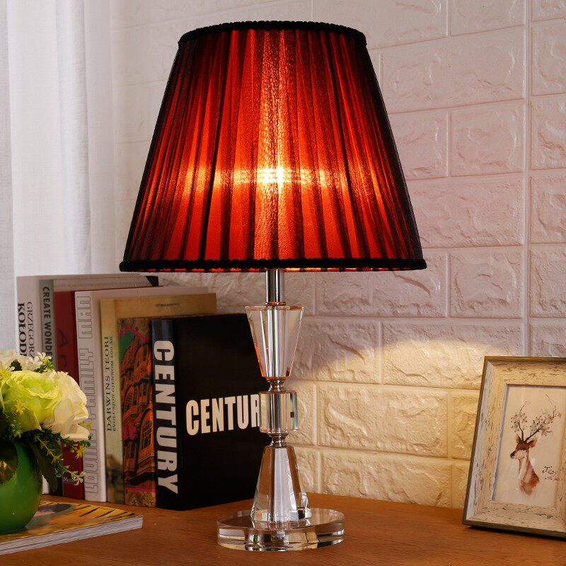 粉色水晶台灯温馨卧室床头灯欧式时尚结婚现代公装饰台灯