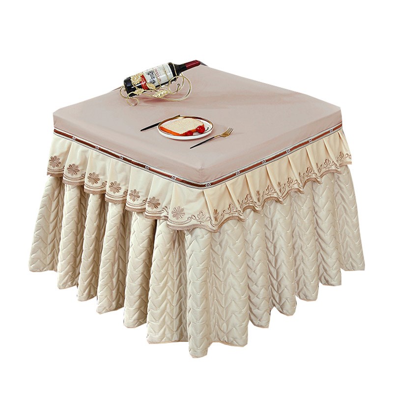 加绒烤火桌罩电炉罩正方形防水加厚长绒烤火罩麻将机罩取暖桌布