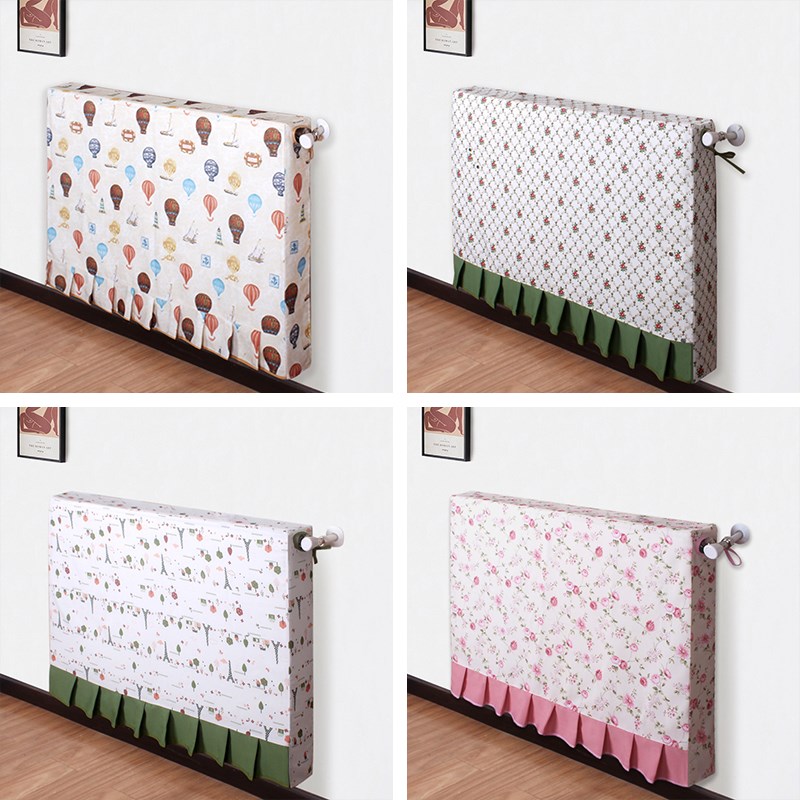 家用定制暖气片罩田园全包老式暖气遮挡帘装饰盖巾防尘罩