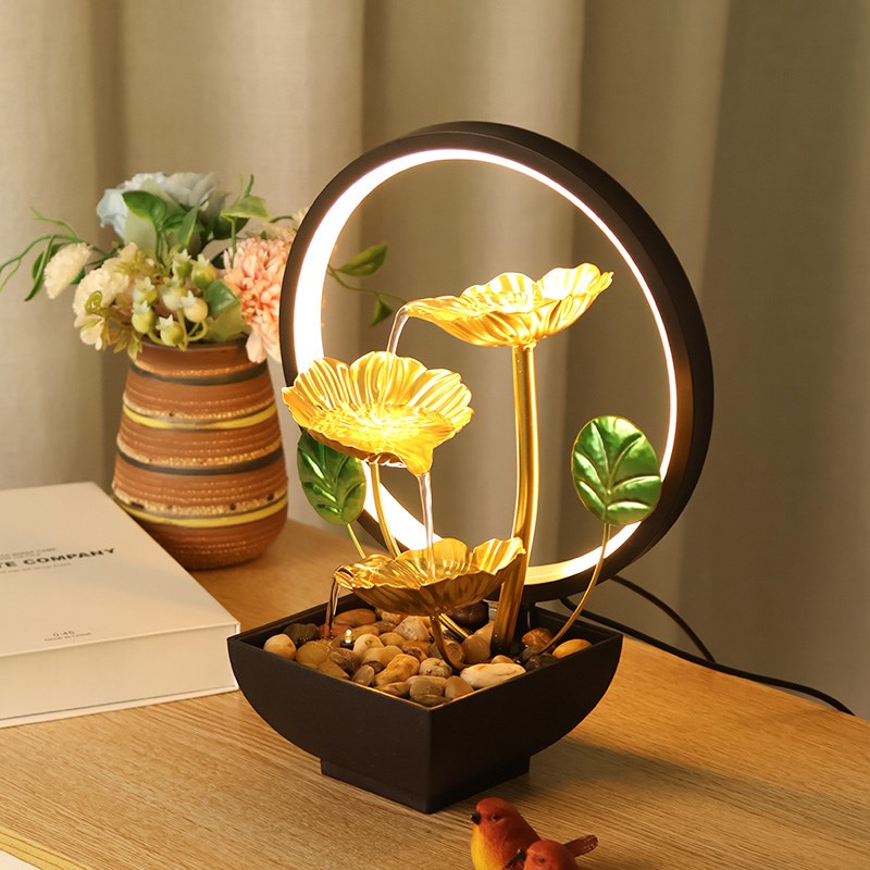 中式流水造景景观摆件循环水流摆件办公室桌面装饰自动循环水摆件