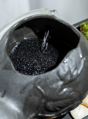 庭院室内古法鱼缸水缸养鱼造景水景陶瓷葫芦循环过流水器