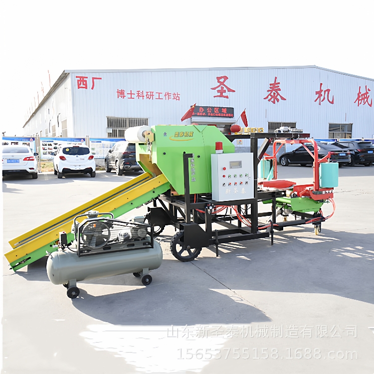 饲料发酵全自动打捆包膜机秸秆综合再利用