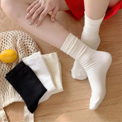 A Foot-Friendly Cotton Summer Socks for Women, Postpartum Socks, Mid-Calf Seamless Sweat-Absorbent and Odor-Resistant Slouch Socks, Breathable Pure Cotton Socks
