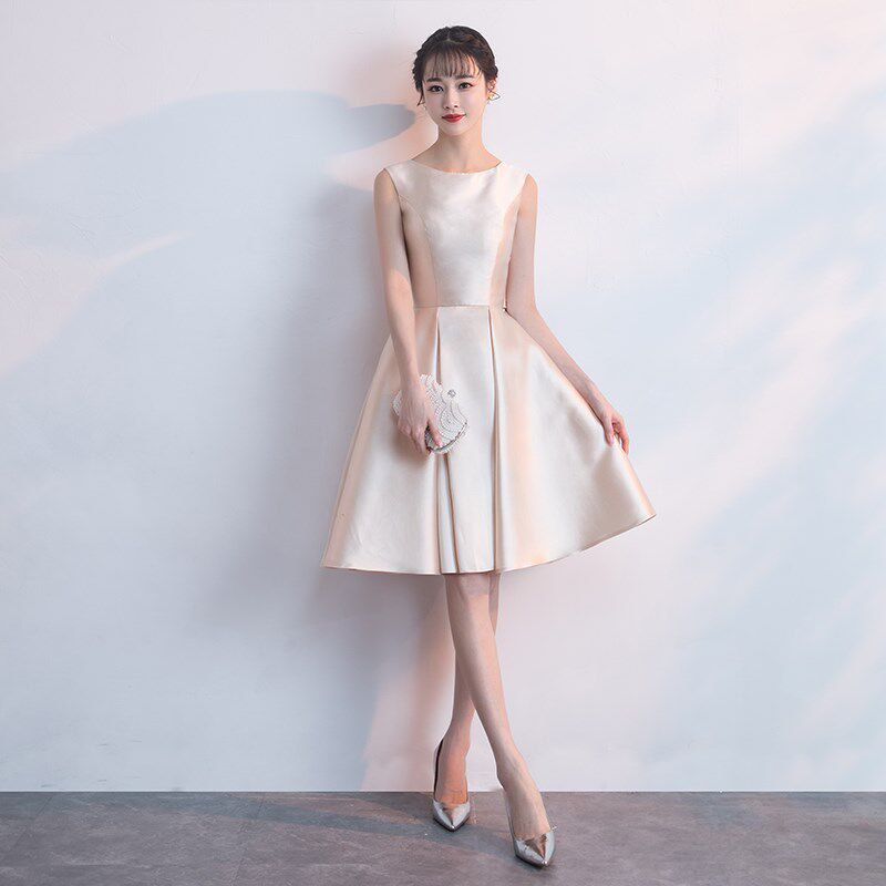 法式小礼服女2024新款夏季宴会短款显瘦气质连衣裙伴娘服平时可穿
