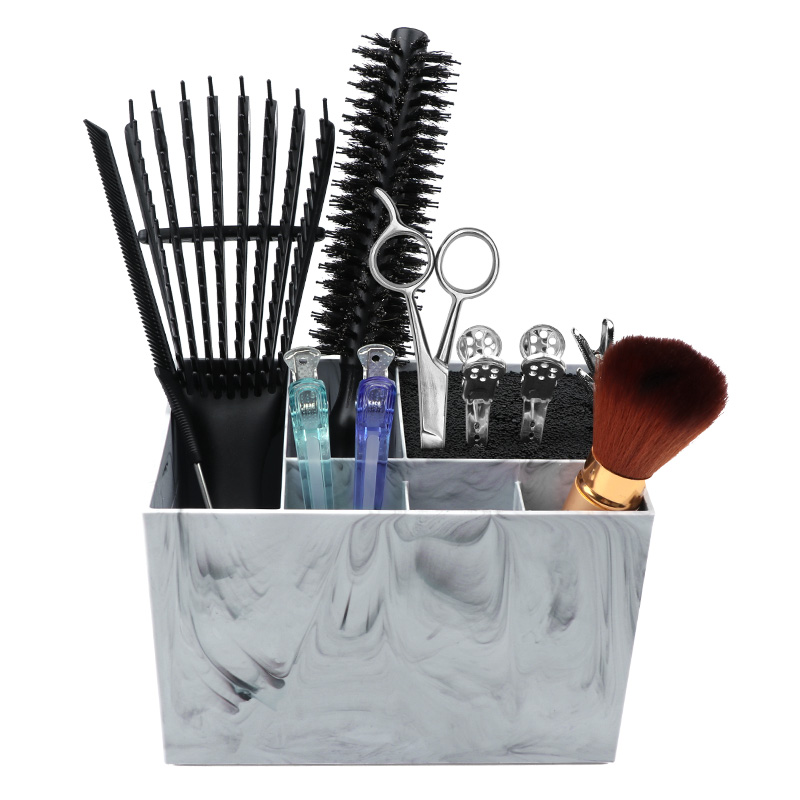 美发工具收纳盒剪刀插座盒理发店用品大全防滑桌面整理工具置放架