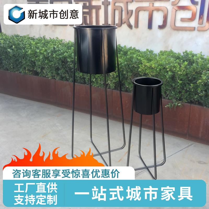 铁艺花箱创意简约样板间售楼处大厅花盆城市园林绿化花箱厂家