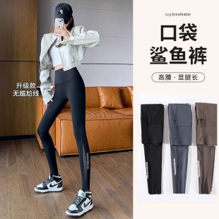 薄款 网纱鲨鱼裤 高腰收腹提臀芭比瑜伽打底裤 女外穿2024新款 夏季