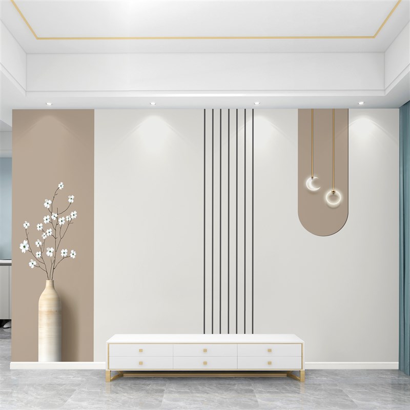 2025新款电视背景墙壁画现代简约轻奢壁布定制壁Q纸3d客厅影视墙