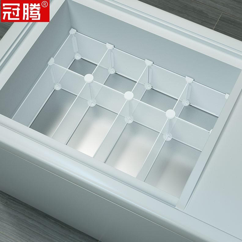 网格内卧式冰柜商用部冷藏篮冰柜格大容量割分类保鲜柜商用分隔板